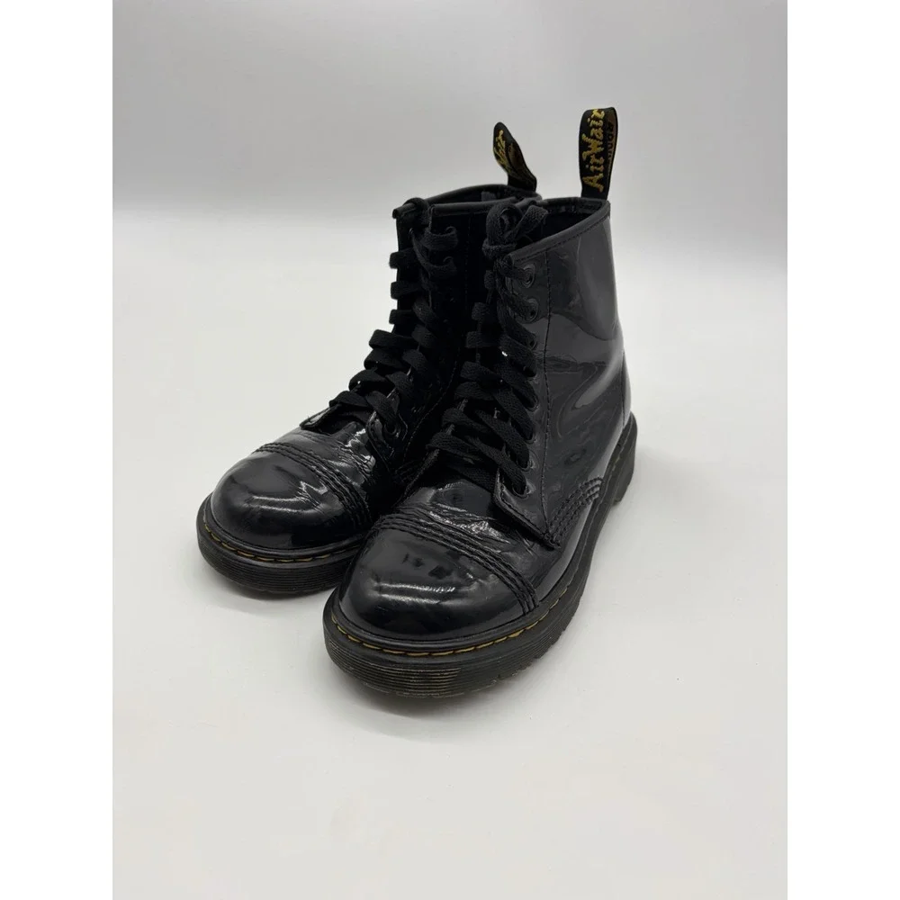 Dr. Martens Y Girls‎ Size 4 Black Patent Lamper Leather Zip Boots